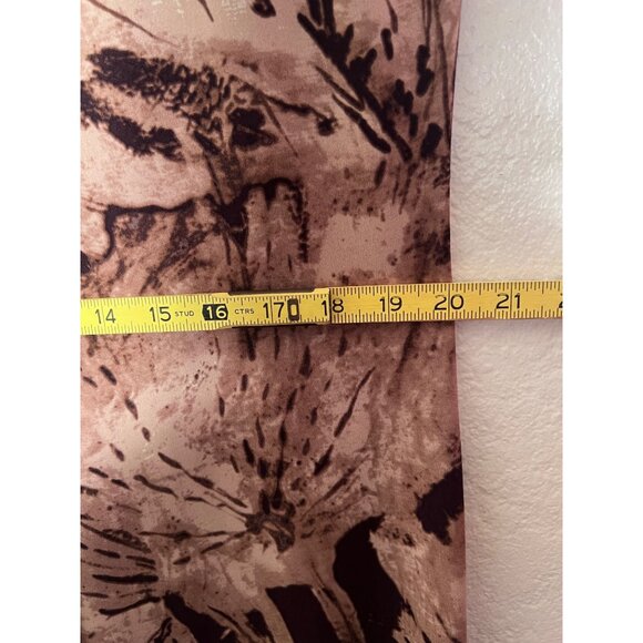 Dana Buchman XL Sleeveless Floral Printed Dress Brown Beige Comfortable Y2K - Picture 15 of 16